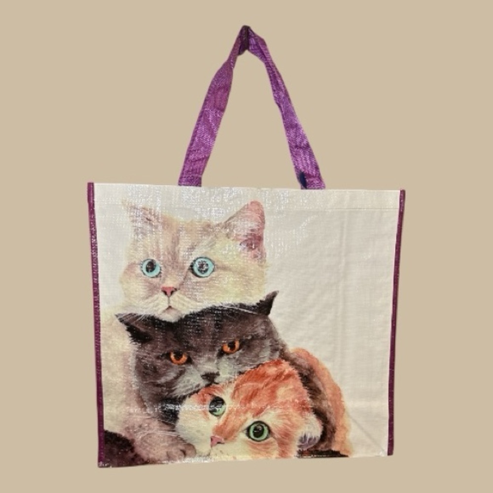 NEW! Cat Print Reusable Shopping Tote Bag